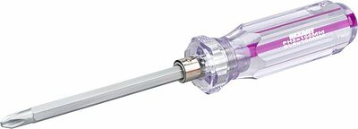 REXANT 12-4742 Отвертка комбинированная, прозрачная рукоятка, двухсторонний стержень 120мм (крестовая PH2, шлицевая SL6) REXANT