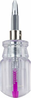 REXANT 12-4743 Отвертка комбинированная, прозрачная рукоятка, двухсторонний стержень 40мм (крестовая PH2, шлицевая SL6) REXANT