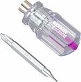 REXANT 12-4743 Отвертка комбинированная, прозрачная рукоятка, двухсторонний стержень 40мм (крестовая PH2, шлицевая SL6) REXANT