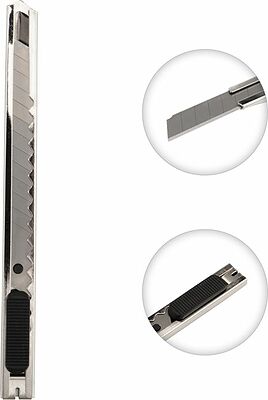 REXANT 12-4906 Нож с сегментированным лезвием 9мм, корпус металлический, c клипсой REXANT