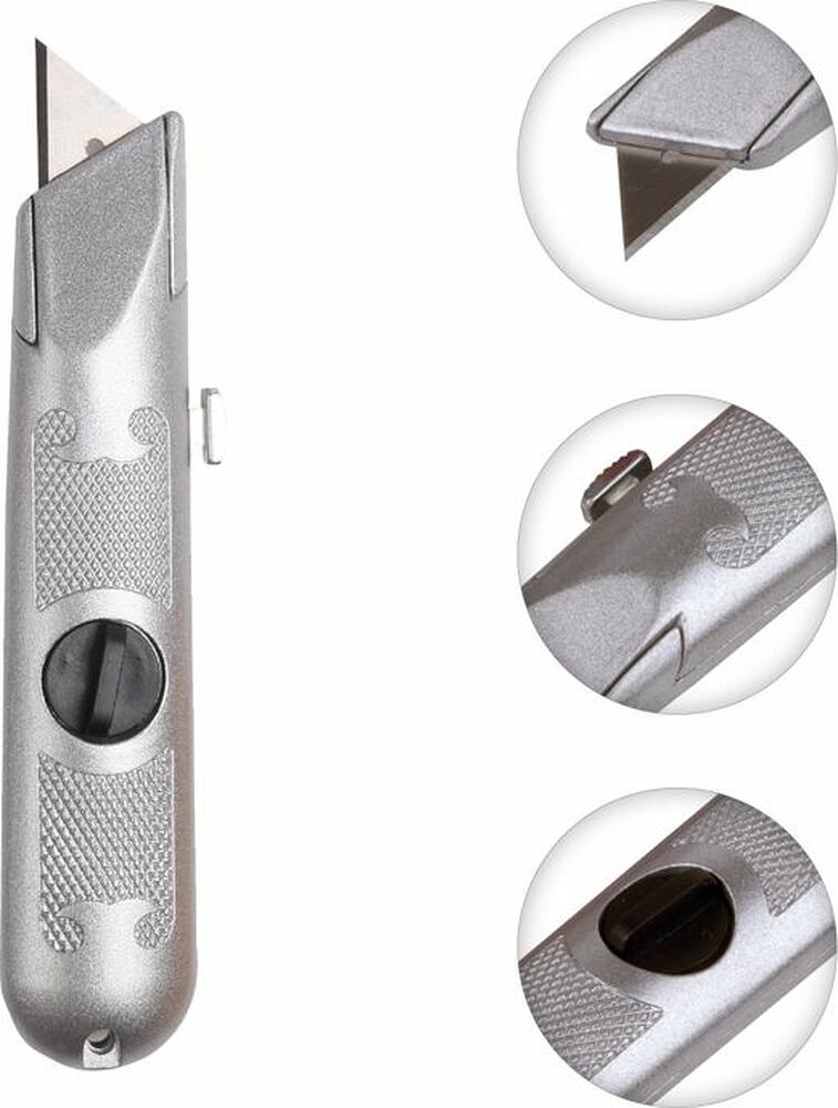 REXANT 12-4908 Нож с трапециевидным выдвижным лезвием, винтовой фиксатор лезвия REXANT