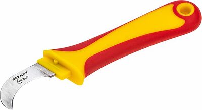 REXANT 12-4937 Нож монтажника, нержавеющая сталь, изогнутое лезвие REXANT