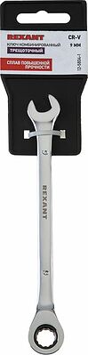REXANT 12-5804-1 Ключ комбинированный трещоточный 9мм, CrV, зеркальный хром REXANT 