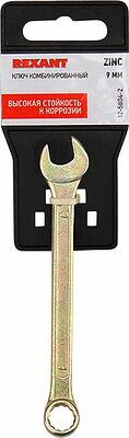 REXANT 12-5804-2 Ключ комбинированный 9мм, желтый цинк REXANT 