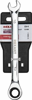 REXANT 12-5805-1 Ключ комбинированный трещоточный 10мм, CrV, зеркальный хром REXANT 