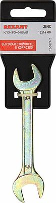 REXANT 12-5827-2 Ключ рожковый 13х14мм, желтый цинк REXANT 