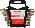 REXANT 12-5843-2 Набор ключей рожковых (6х7-16х17мм), 6 шт, желтый цинк REXANT