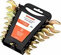 REXANT 12-5844-2 Набор ключей рожковых (6х7-20х22мм), 8 шт, желтый цинк REXANT