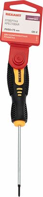REXANT 12-6401 Отвертка крестовая PH00х75мм, двухкомпонентная рукоятка REXANT