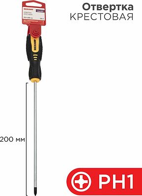 REXANT 12-6406 Отвертка крестовая PH1х200мм, двухкомпонентная рукоятка REXANT