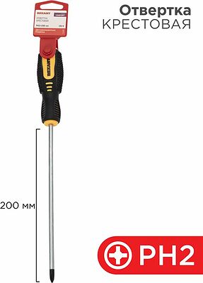 REXANT 12-6409 Отвертка крестовая PH2х200мм, двухкомпонентная рукоятка REXANT