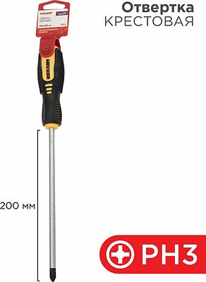 REXANT 12-6410 Отвертка крестовая PH3х200мм, двухкомпонентная рукоятка REXANT