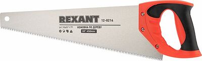 REXANT 12-8214 Ножовка по дереву Зубец 450мм, 7-8 TPI, каленый зуб 2D, двухкомпонентная рукоятка REXANT