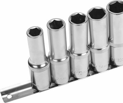 REXANT 12-8308 Набор удлиненных торцевых головок 1/2, шестигранные, CrV, 10 шт., 10-22мм REXANT