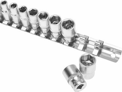 REXANT 12-8316 Набор торцевых головок 1/4, шестигранные, CrV, 10 шт., 4-13мм REXANT