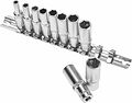 REXANT 12-8318 Набор удлиненных торцевых головок 1/4, шестигранные, CrV, 10 шт., 4-13мм REXANT