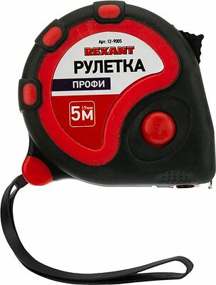 REXANT 12-9005 Рулетка измерительная Профи прорезиненный корпус, 5м х 19мм REXANT