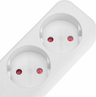 REXANT 13-4005 Удлинитель STANDARD 2 гнезда, 5м, 3х1,0мм², с/з, белый REXANT