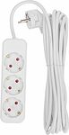 REXANT 13-4011 Удлинитель STANDARD 3 гнезда, 5м, 3х1,0мм², с/з, белый REXANT