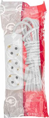 REXANT 13-4102 Удлинитель PREMIUM 3 гнезда, 5м, 3х1,5мм², с/з, белый REXANT