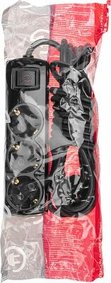 REXANT 13-4108 Удлинитель PREMIUM 3 гнезда, 5м, 3х1,5мм², с/з, с выключателем, черный REXANT