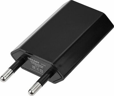 REXANT 16-0272 Сетевое зарядное устройство USB, 5V, 1 A, черное REXANT
