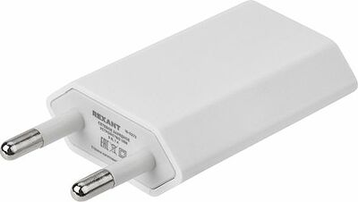 REXANT 16-0273 Сетевое зарядное устройство USB, 5V, 1 A, белое REXANT