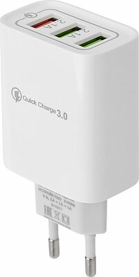 REXANT 16-0277 Сетевое зарядное устройство 3 x USB, 5V, 3 А + 1 А + 1 А, белое REXANT