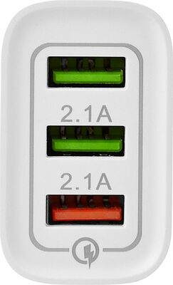 REXANT 16-0277 Сетевое зарядное устройство 3 x USB, 5V, 3 А + 1 А + 1 А, белое REXANT