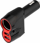 REXANT 16-0299 Автозарядка в прикуриватель REXANT АЗУ 2хUSB+гнездо, 12-24V, 5V,1 000mA