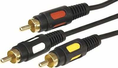 REXANT 17-0214 Шнур 3 RCA - 3 RCA, 3м, черный, Gold REXANT