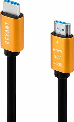 REXANT 17-6104 Кабель HDMI - HDMI 2.0, 2м, Gold REXANT