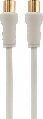 REXANT 18-0004 Шнур ТВ гнездо - ТВ штекер, 3м, белый REXANT