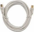 REXANT 18-0004 Шнур ТВ гнездо - ТВ штекер, 3м, белый REXANT