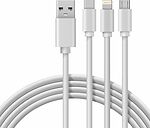 REXANT 18-1127 Кабель USB 3в1 Type-С (3A), Lightning (2,4A), micro USB (2A) 1м, ПВХ REXANT