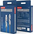 REXANT 18-1128 Кабель 4в1 USB-А – Type-C, Lightning – Type-C, 60Вт, 1м, в черной оплетке REXANT