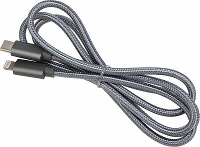 REXANT 18-1826 Кабель Type-C – Lightning, 3А, 1м, в нейлоновой серой оплетке, Power Delivery REXANT