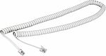 REXANT 18-2041 Шнур для телефонной трубки, витой RJ-10 (4P-4C), 4м, белый REXANT