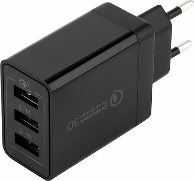 REXANT 18-2215 Сетевое зарядное устройство-переходник REXANT 3xUSB адаптер, 30W черное