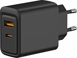 REXANT 18-2219 Сетевое зарядное устройство с портами USB-A и USB-C, 30Вт, черное REXANT