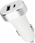 REXANT 18-2227 Автозарядка в прикуриватель REXANT АЗУ USB-A+USB-C, 3.1 A белая