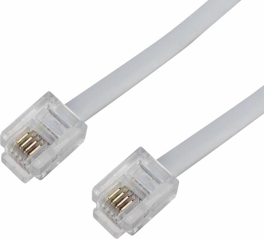 REXANT 18-3251 Удлинитель телефонный, плоский, RJ-11 (6P-4C), 25м, белый REXANT
