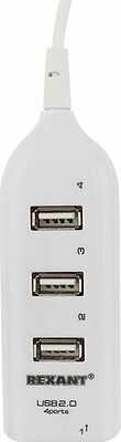 REXANT 18-4105-1 Разветвитель USB 2.0 на 4 порта белый REXANT