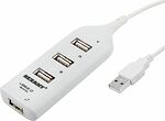 REXANT 18-4105-1 Разветвитель USB 2.0 на 4 порта белый REXANT