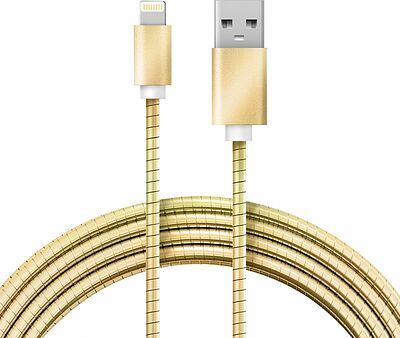 REXANT 18-4252 Кабель USB-A – Lightning, 2,4А, 1м, в золотой металлической оплетке REXANT