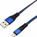 REXANT 18-7053 Кабель USB-A – Lightning, 2,4A, 1м, в синей нейлоновой оплетке, плоский REXANT