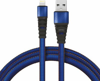 REXANT 18-7053 Кабель USB-A – Lightning, 2,4A, 1м, в синей нейлоновой оплетке, плоский REXANT