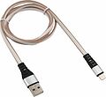 REXANT 18-7056 Кабель USB-A – Lightning, 2,4A, 1м, в белой нейлоновой оплетке, плоский REXANT