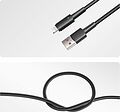 REXANT 18-7058 Кабель USB-A – Lightning, 2,4А, 1м, в черной нейлоновой оплетке, со световой индикацией REXANT