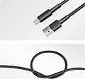 REXANT 18-7063 Кабель USB-A – Type-C, 6А, 120Вт, 1м, в черной нейлоновой оплетке REXANT